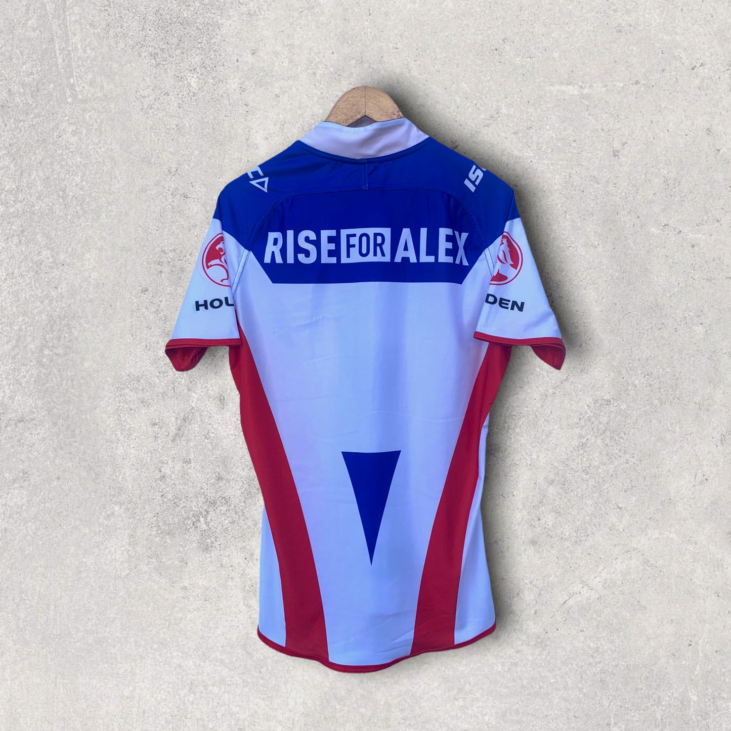 NEWCASTLE KNIGHTS 2015 HOLDEN CUP PLAYER ISSUED AWAY JERSEY