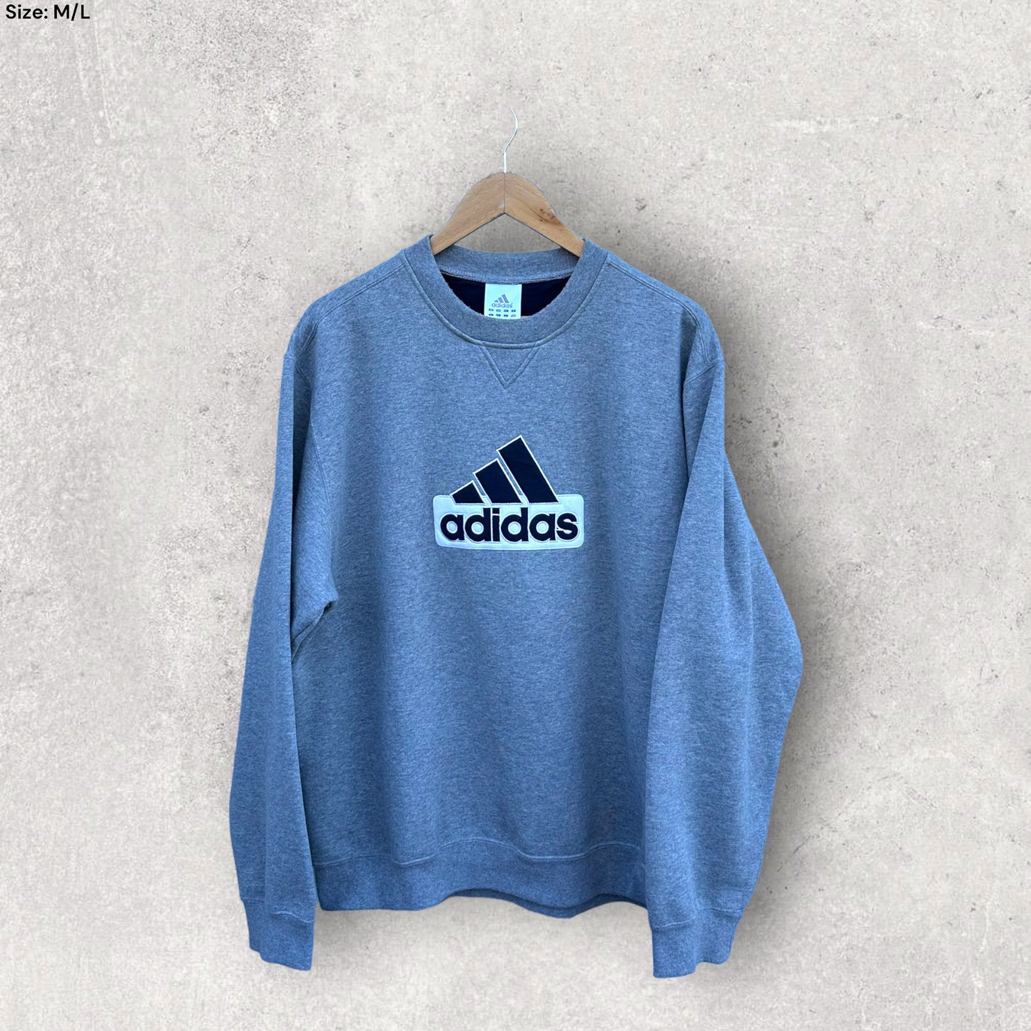ADIDAS GREY CREW NECK PULLOVER