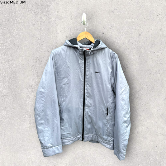 NIKE GREY HOODED PUFFER JACKET